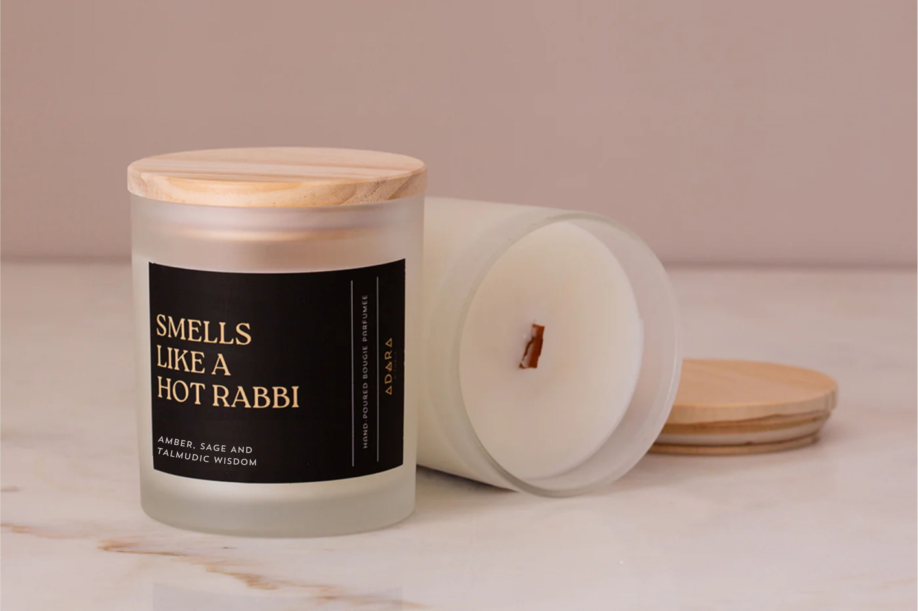 Smells Like A Hot Rabbi: Amber, Sage and Talmudic Wisdom Scented Candle - Limited Edition!