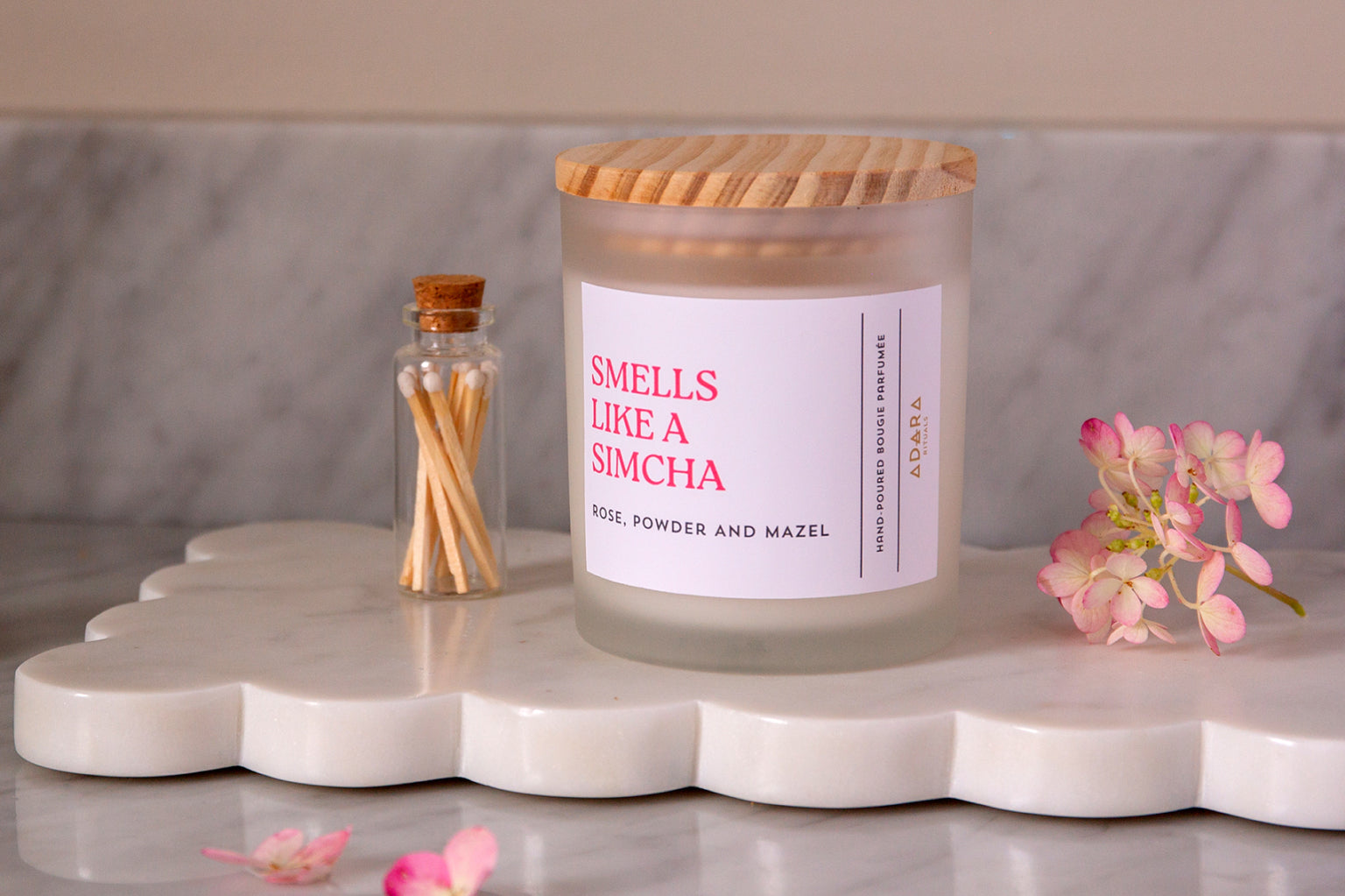 Smells Like A Simcha - Rose, Powder, and Mazel Scented Candle